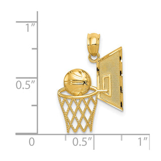 14k Yellow Gold Basketball Pendant C3583