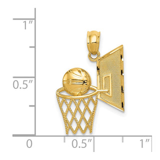 14k Yellow Gold Basketball Pendant C3583