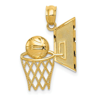 14k Yellow Gold Basketball Pendant C3583