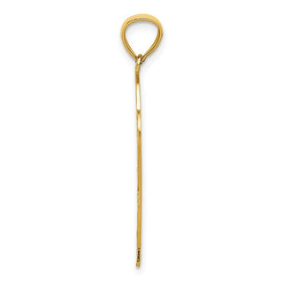 14k Yellow Gold Basketball In Hoop Diamond-Cut Pendant