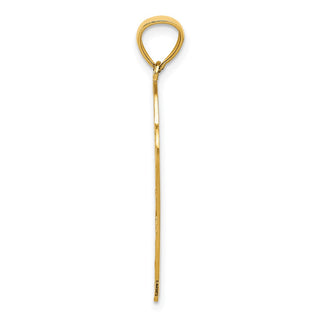 14k Yellow Gold Basketball In Hoop Diamond-Cut Pendant