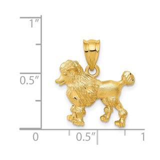 14k Yellow Gold Poodle Dog Charm