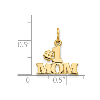 14k Yellow Gold #1 Mom Charm C361
