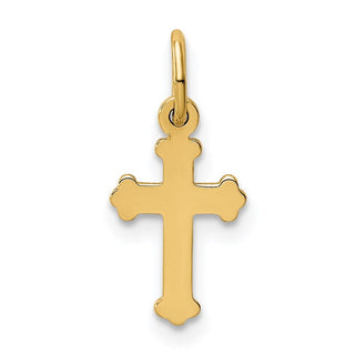14K Yellow Gold Mini Polished Cross Charm