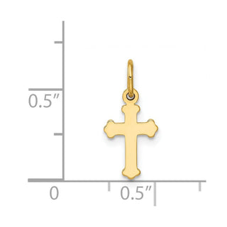 14K Yellow Gold Mini Polished Cross Charm