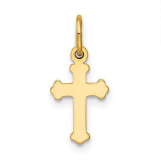 14K Yellow Gold Mini Polished Cross Charm