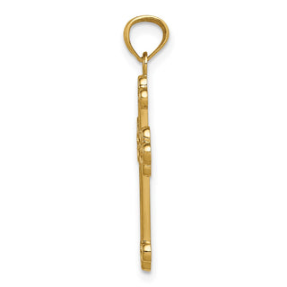 14k Yellow Gold Budded Cross Pendant C3615
