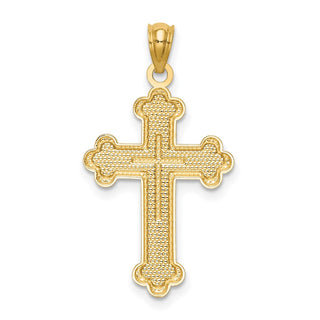 14k Yellow Gold Budded Cross Pendant C3615