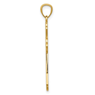 14k Yellow Gold Diamond-Cut Cross Pendant C3618
