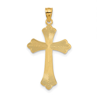 14k Yellow Gold Diamond-Cut Cross Pendant C3618