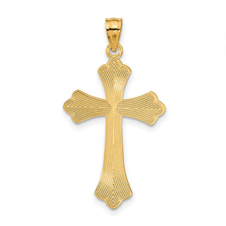 14k Yellow Gold Diamond-Cut Cross Pendant C3618