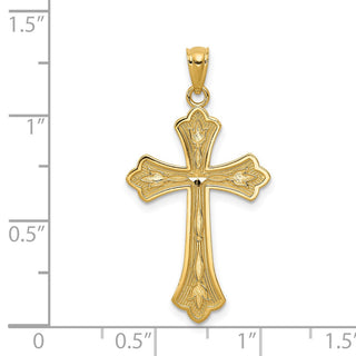 14k Yellow Gold Diamond-Cut Cross Pendant C3618
