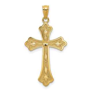 14k Yellow Gold Diamond-Cut Cross Pendant C3618