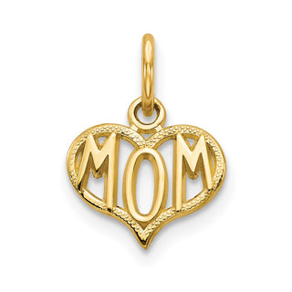 14k Yellow Gold MOM Heart Charm C368