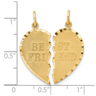 14k Yellow Gold BEST FRIEND 2-piece Charm