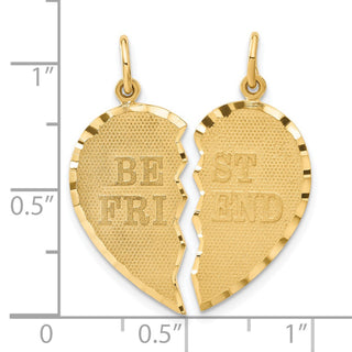 14k Yellow Gold BEST FRIEND 2-piece Charm