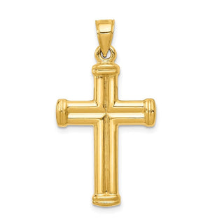 14k Yellow Gold Reversible Crucifix / Cross Pendant C3694