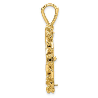 14k Yellow Gold Chain Link 27mm Prong Coin Bezel Pendant - Fits 1/2 oz American Eagle, US $10 Liberty, and Other Coins