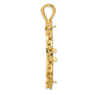 14k Yellow Gold Chain Link 34.2mm Prong Coin Bezel Pendant - Fits US $20 Liberty and US $20 St. Gaudens