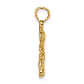 14k Yellow Gold Praying Girl Pendant