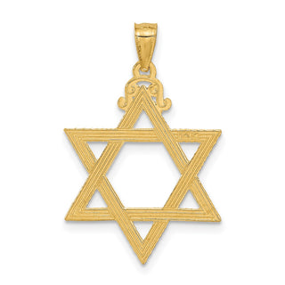 14k Yellow Gold Diamond-Cut Star Of David Pendant
