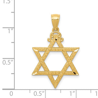 14k Yellow Gold Diamond-Cut Star Of David Pendant