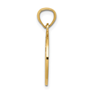 14k Yellow Gold Filigree Circle Chai Pendant