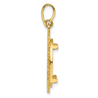 14k Yellow Gold S Chain 14mm Prong Coin Bezel Pendant - Fits 1/20 oz Maple Leaf and Other Coins
