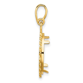 14k Yellow Gold S Chain 15.5mm Prong Coin Bezel Pendant - Fits 2.5 Pesos