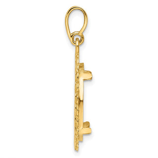14k Yellow Gold S Chain 16mm Prong Coin Bezel Pendant - Fits 1/10 oz Maple Leaf, Maple Leaf, and Other Coins