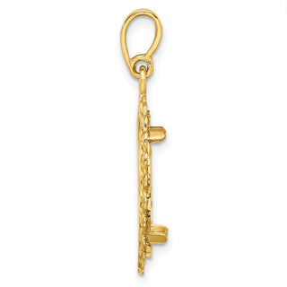 14k Yellow Gold S Chain 16.5mm Prong Coin Bezel Pendant - Fits 1/10 oz American Eagle and 1/10 oz Krugerrand