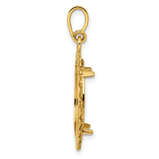 14k Yellow Gold S Chain 17.8mm Prong Coin Bezel Pendant - Fits US $2.50 Liberty and Other Coins
