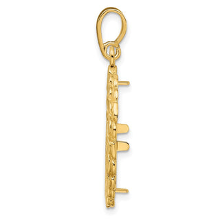 14k Yellow Gold S Chain 18mm Prong Coin Bezel Pendant - Fits 1/10 oz Cat