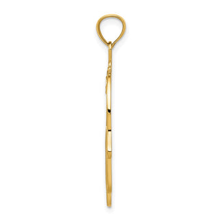 14k Yellow Gold Diamond-Cut Filigree Chamseh Pendant