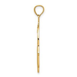14k Yellow Gold Diamond-Cut Filigree Chamseh Pendant