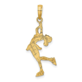 14k Yellow Gold Ice Skater Turning Pendant