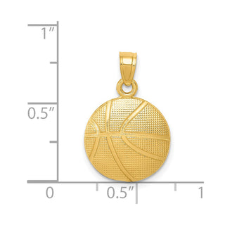 14k Yellow Gold Basketball Pendant C3774