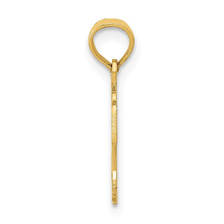 14k Yellow Gold Basketball In Net Pendant