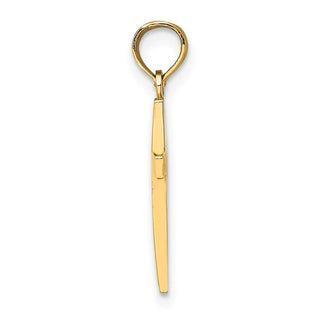 14k Yellow Gold Beveled Cross Pendant