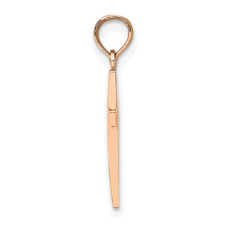 14k Rose Gold Beveled Cross Pendant