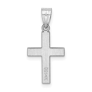 14k White Gold Polished Cross Charm C3787W