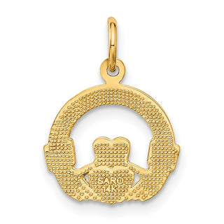 14k Yellow Gold Claddagh Charm C379