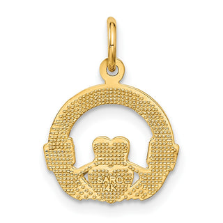 14k Yellow Gold Claddagh Charm C379
