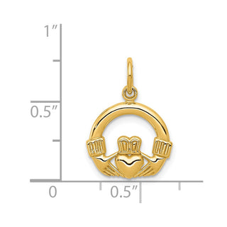 14k Yellow Gold Claddagh Charm C379