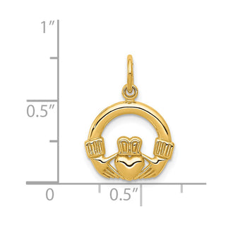 14k Yellow Gold Claddagh Charm C379