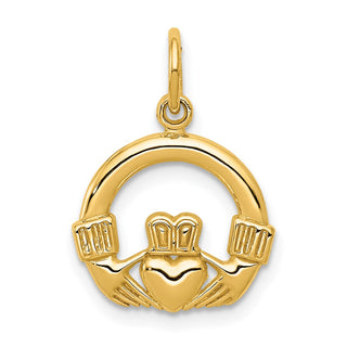 14k Yellow Gold Claddagh Charm C379