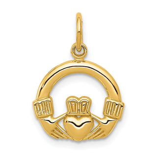 14k Yellow Gold Claddagh Charm C379