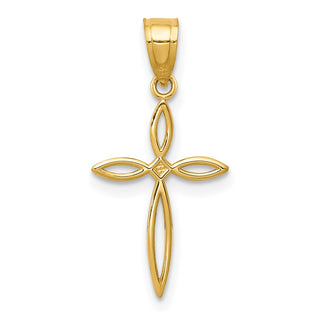 14k Yellow Gold Passion Cross Pendant