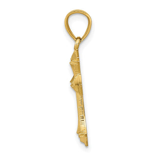 14k Yellow Gold Diamond-Cut Passion Cross Pendant