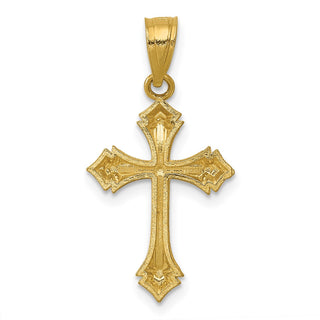 14k Yellow Gold Diamond-Cut Passion Cross Pendant